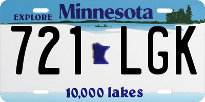 MN license plate 721LGK
