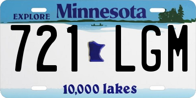 MN license plate 721LGM