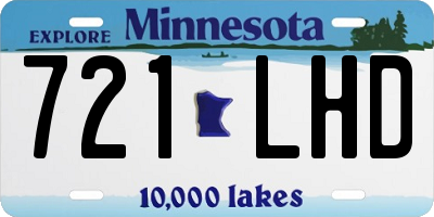 MN license plate 721LHD
