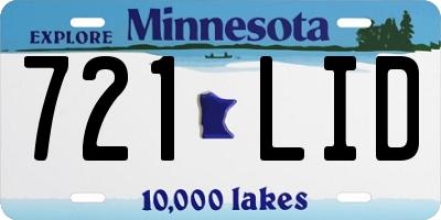 MN license plate 721LID