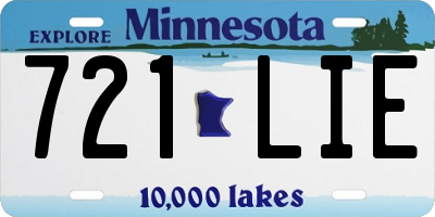 MN license plate 721LIE