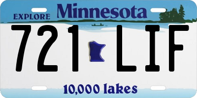 MN license plate 721LIF