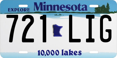 MN license plate 721LIG