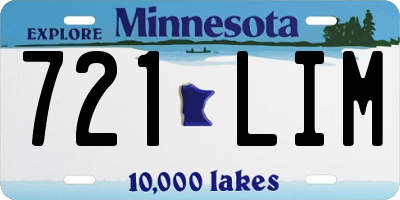 MN license plate 721LIM