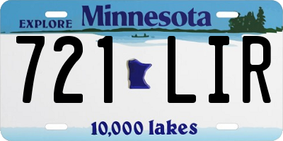 MN license plate 721LIR