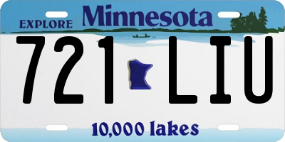 MN license plate 721LIU