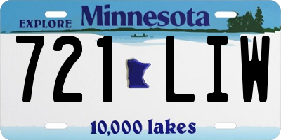 MN license plate 721LIW