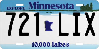 MN license plate 721LIX