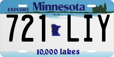 MN license plate 721LIY