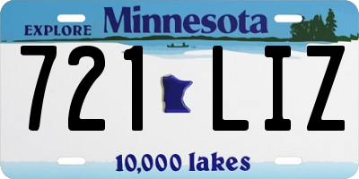 MN license plate 721LIZ