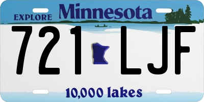MN license plate 721LJF