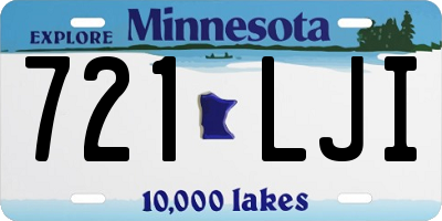 MN license plate 721LJI