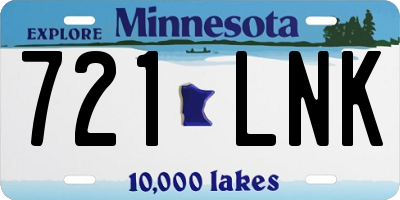 MN license plate 721LNK