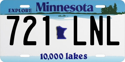 MN license plate 721LNL