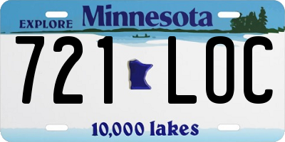 MN license plate 721LOC