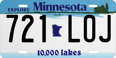 MN license plate 721LOJ