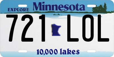 MN license plate 721LOL