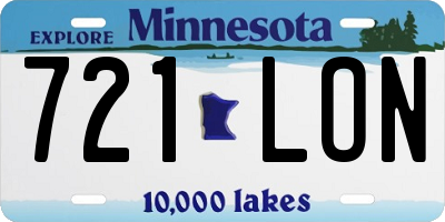 MN license plate 721LON