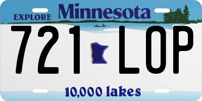 MN license plate 721LOP