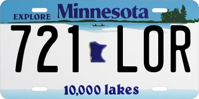 MN license plate 721LOR