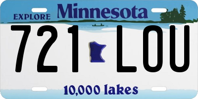 MN license plate 721LOU