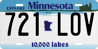 MN license plate 721LOV