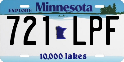 MN license plate 721LPF