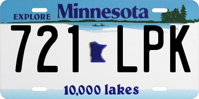 MN license plate 721LPK