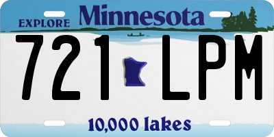 MN license plate 721LPM