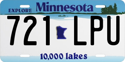 MN license plate 721LPU