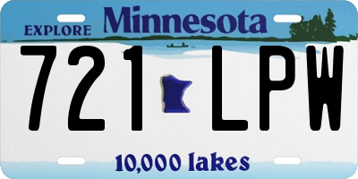 MN license plate 721LPW