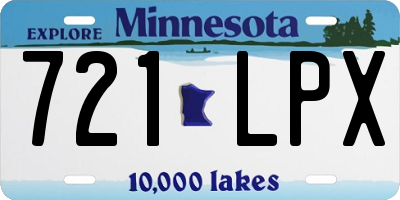 MN license plate 721LPX