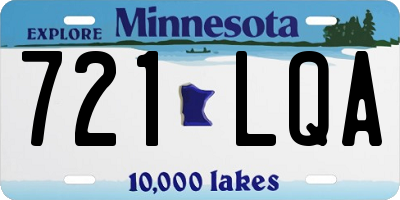 MN license plate 721LQA