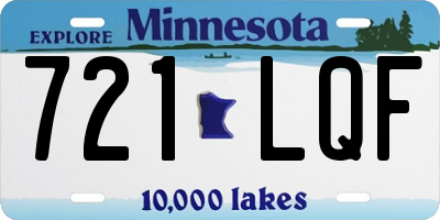 MN license plate 721LQF