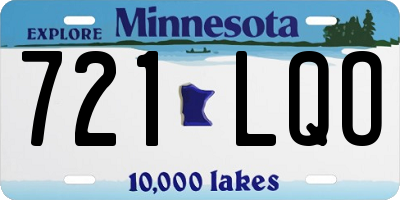 MN license plate 721LQO