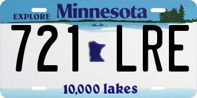 MN license plate 721LRE