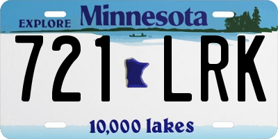 MN license plate 721LRK