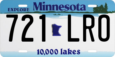 MN license plate 721LRO