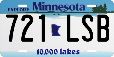 MN license plate 721LSB