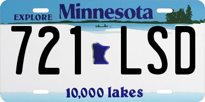MN license plate 721LSD