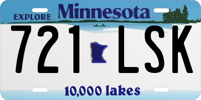 MN license plate 721LSK