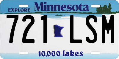 MN license plate 721LSM