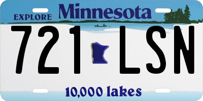 MN license plate 721LSN