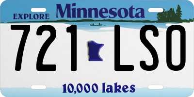 MN license plate 721LSO