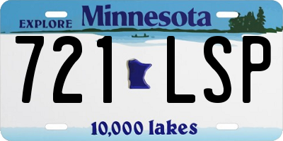 MN license plate 721LSP