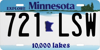 MN license plate 721LSW