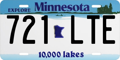 MN license plate 721LTE