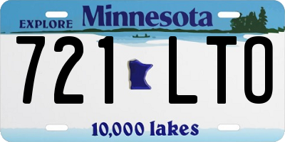 MN license plate 721LTO