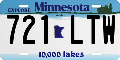 MN license plate 721LTW