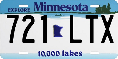 MN license plate 721LTX